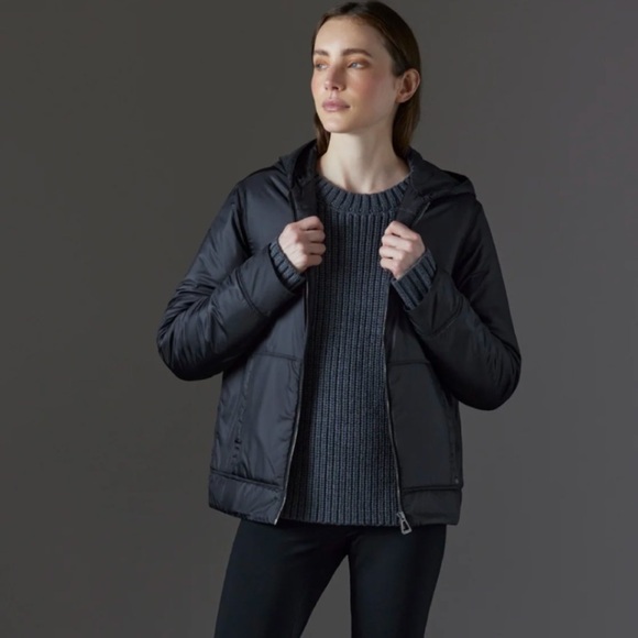 Aether Onyx Black “Eco Space Hoodie” Insulated Hooded Jacket Women’s Small EUC! - Picture 1 of 16